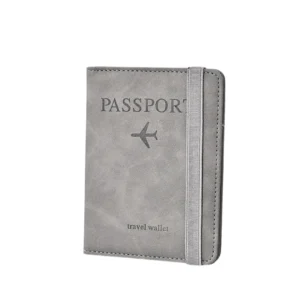 PORTA PASAPORTE GRIS