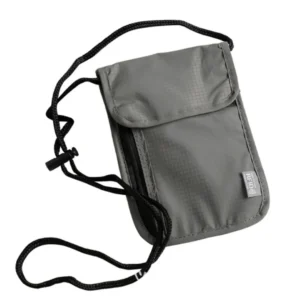 BOLSA PARA PASAPORTE CON CORREA GRIS