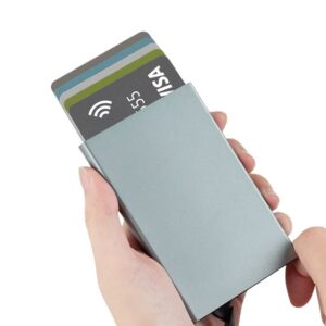 PORTA TARJETAS DE ALUMINIO GRIS